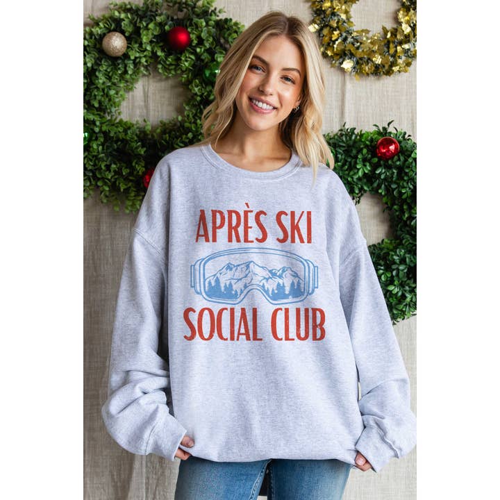 BLUME & CO. - Vente Sweat-shirt à imprimés – femme - Sweat-shirt graphique surdimensionné APRES SKI SOCIAL CLUB1