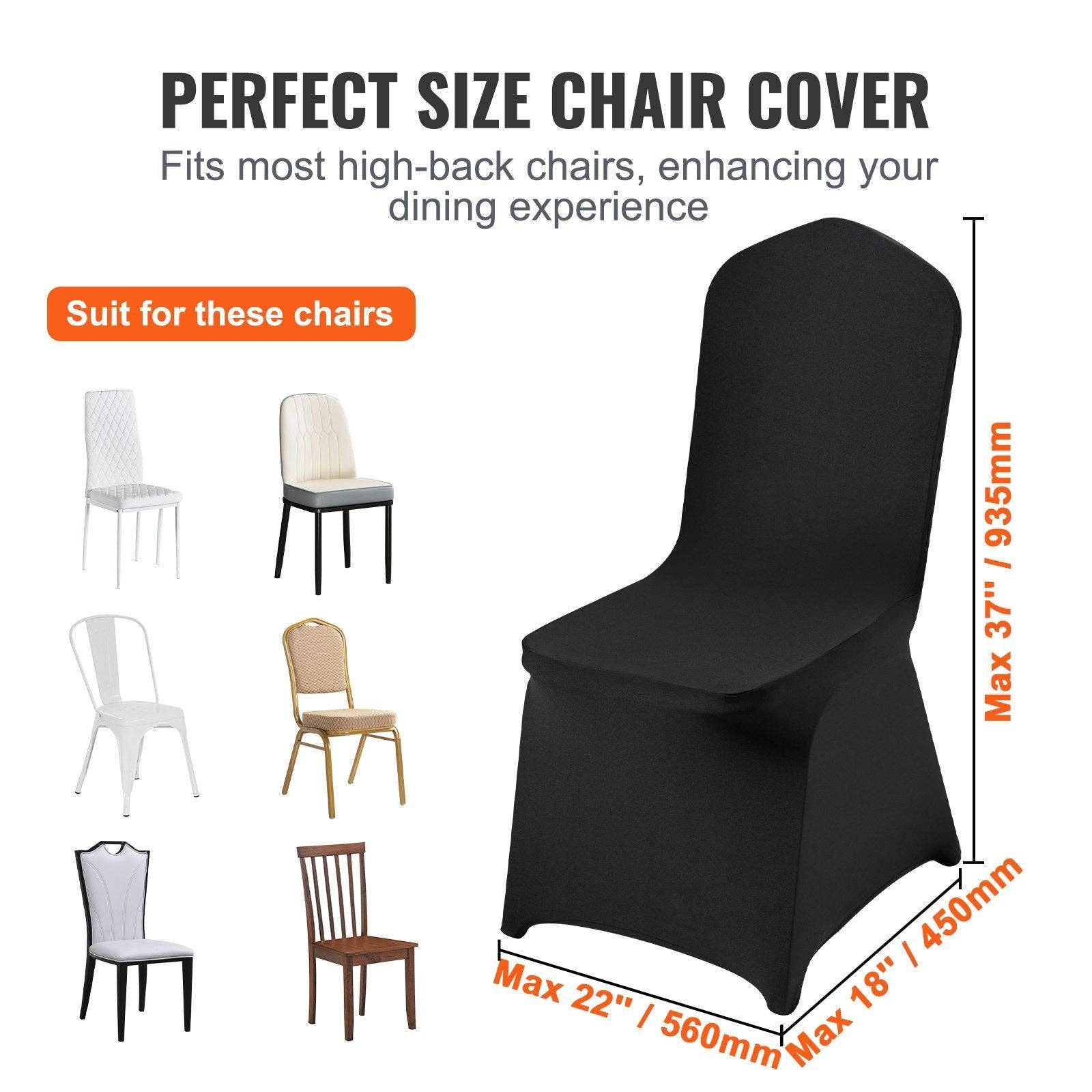 Black Stretch Spandex Folding Chair Covers, Universal Fitted Chair Cover, Removable Washable Protective Slipcovers, for Wedding, Holiday, Banquet, Party, Celebration, Dining (50PCS Black) for wholesale on Faire2