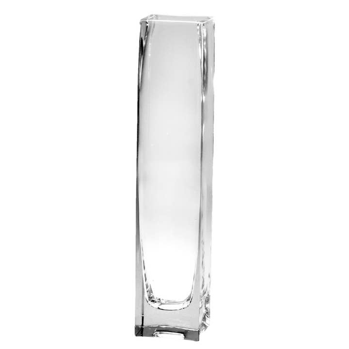 Square Glass Bud Vase - 2"L 2"W 9.5"H - Box of 24 for wholesale by Jacobson