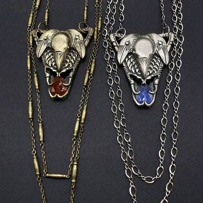 Trinity Talon Necklace in Brass and Sterling Silver for wholesale by Miyu Decay