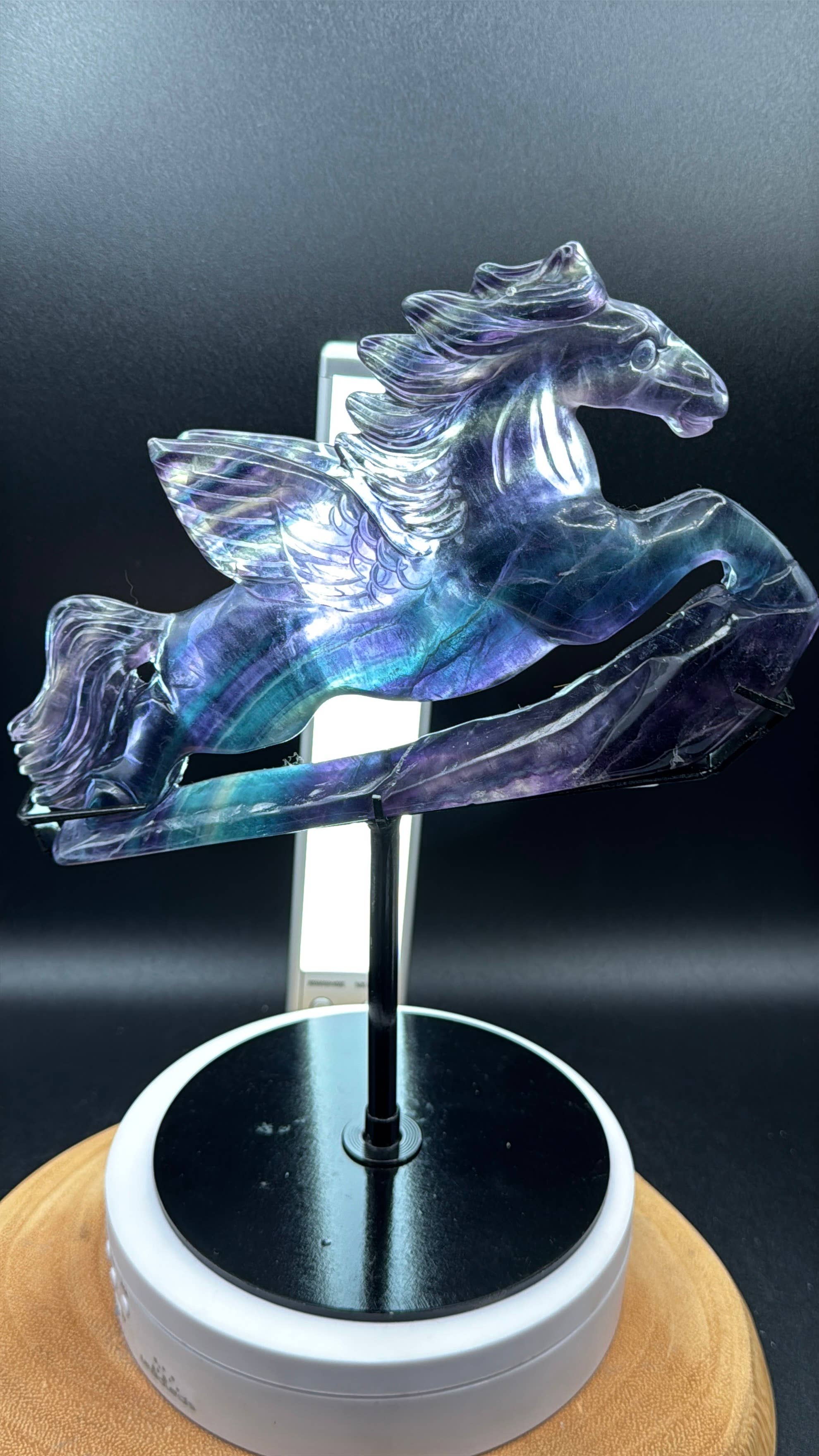 The 7 Directions - Wholesale Spiritual Stone/Crystal - Exquisite Rainbow fluorite Flying horse Pegasus H20811