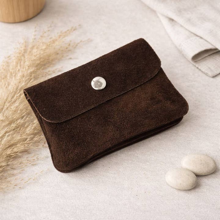 Mini portemonnee suède mokka voor wholesale door Ibiza Boutique