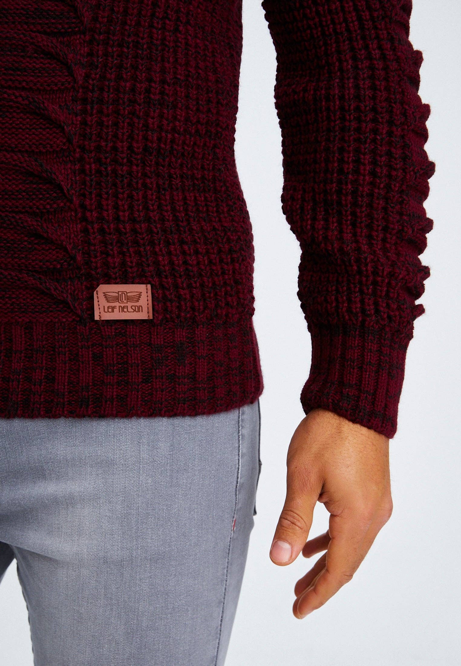 Leif Nelson GmbH - Wholesale Knit Sweater - Men's - Men's Knit Sweater Chunky Knit Shawl Collar LN-557530