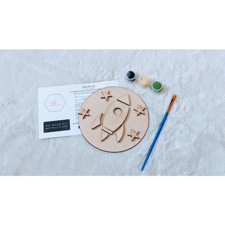 Outer Space Rocket DIY Paint Your Own Kit, Kids Paint sign for wholesale by Hunter Kouture