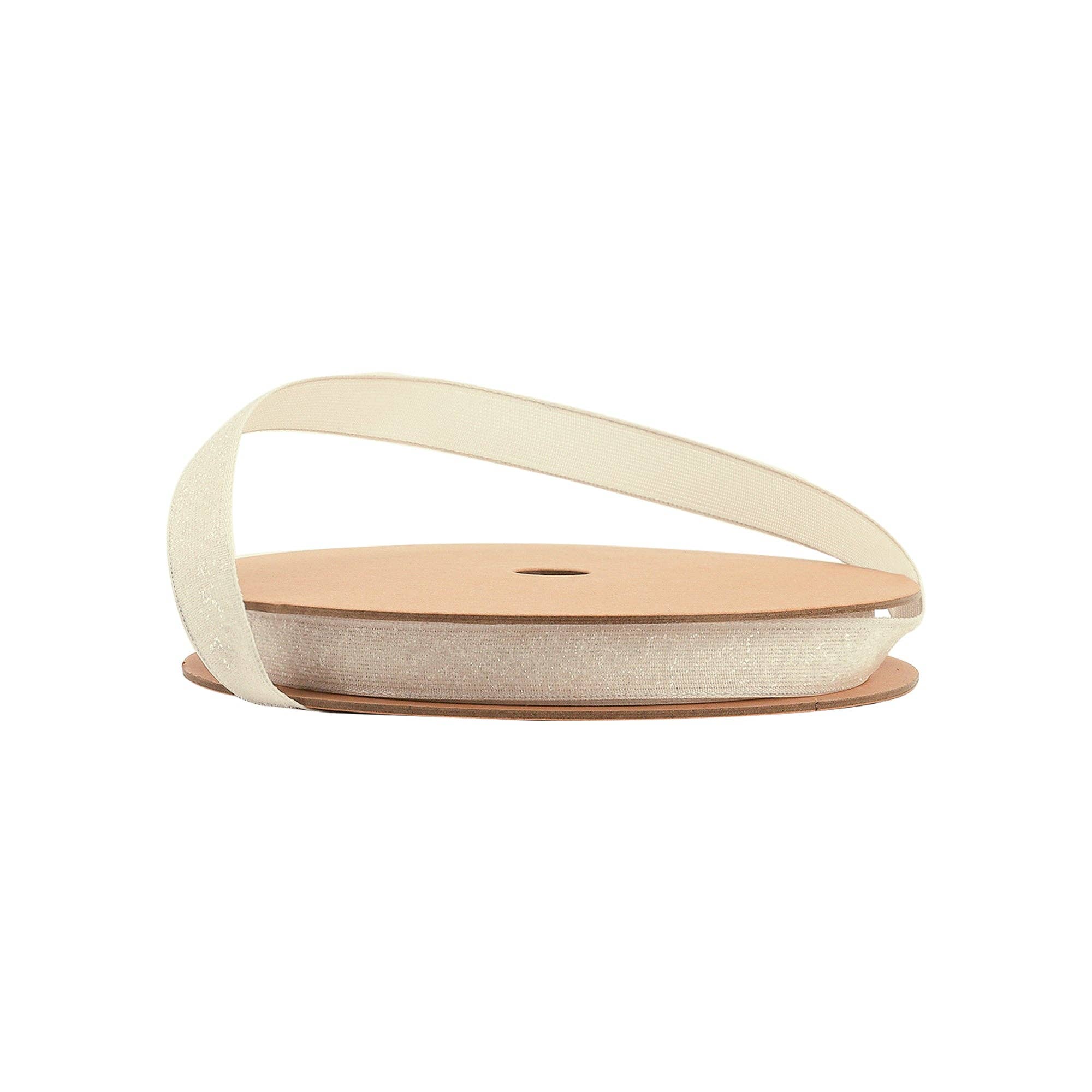 LA Ribbons Wholesale - Wholesale Ribbon – Gift wrapping - 5/8" Wired Edge Corsage Ribbon | Cream Glitter | 25 Yard Roll