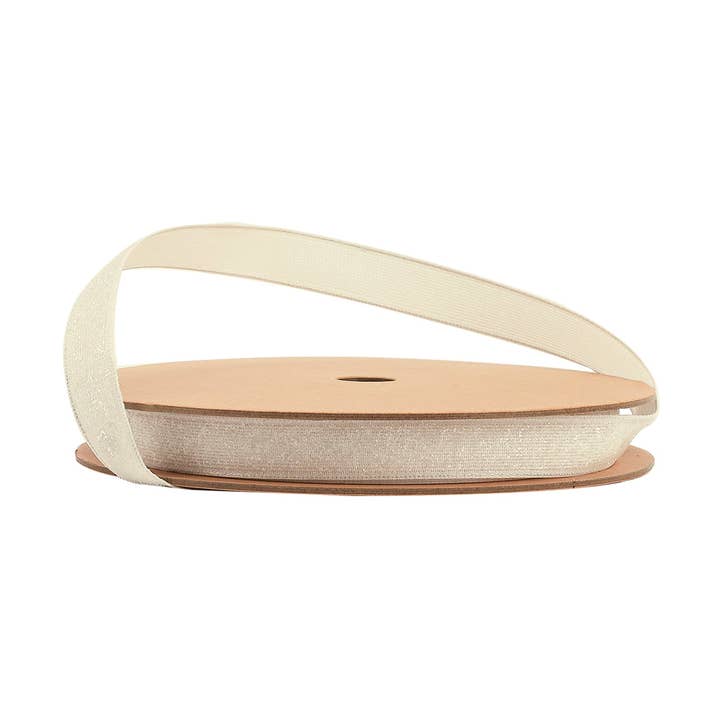 5/8" Wired Edge Corsage Ribbon | Cream Glitter | 25 Yard Roll
for wholesale by LA Ribbons Wholesale