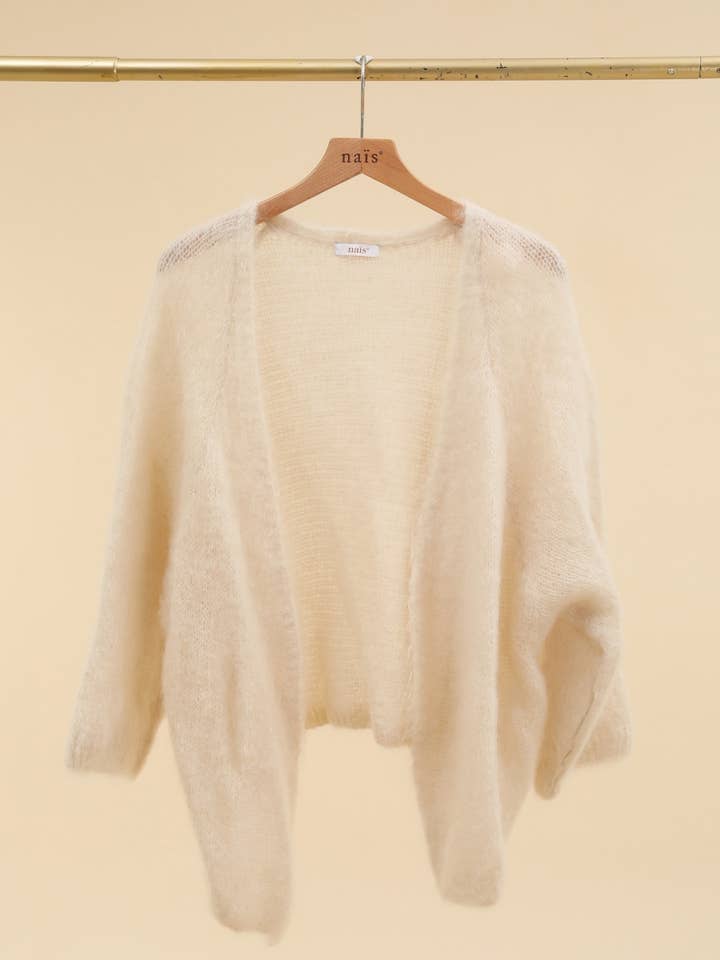 NAÏS PARIS - Wholesale Cardigan - Women's - LOOSE MID-LENGTH CARDIGAN IN 80% KID MOHAIR5