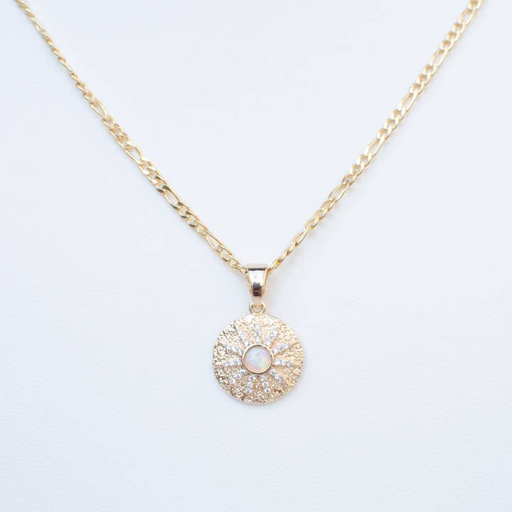 Opal Sunburst Necklace for wholesale by Good Karma Designs