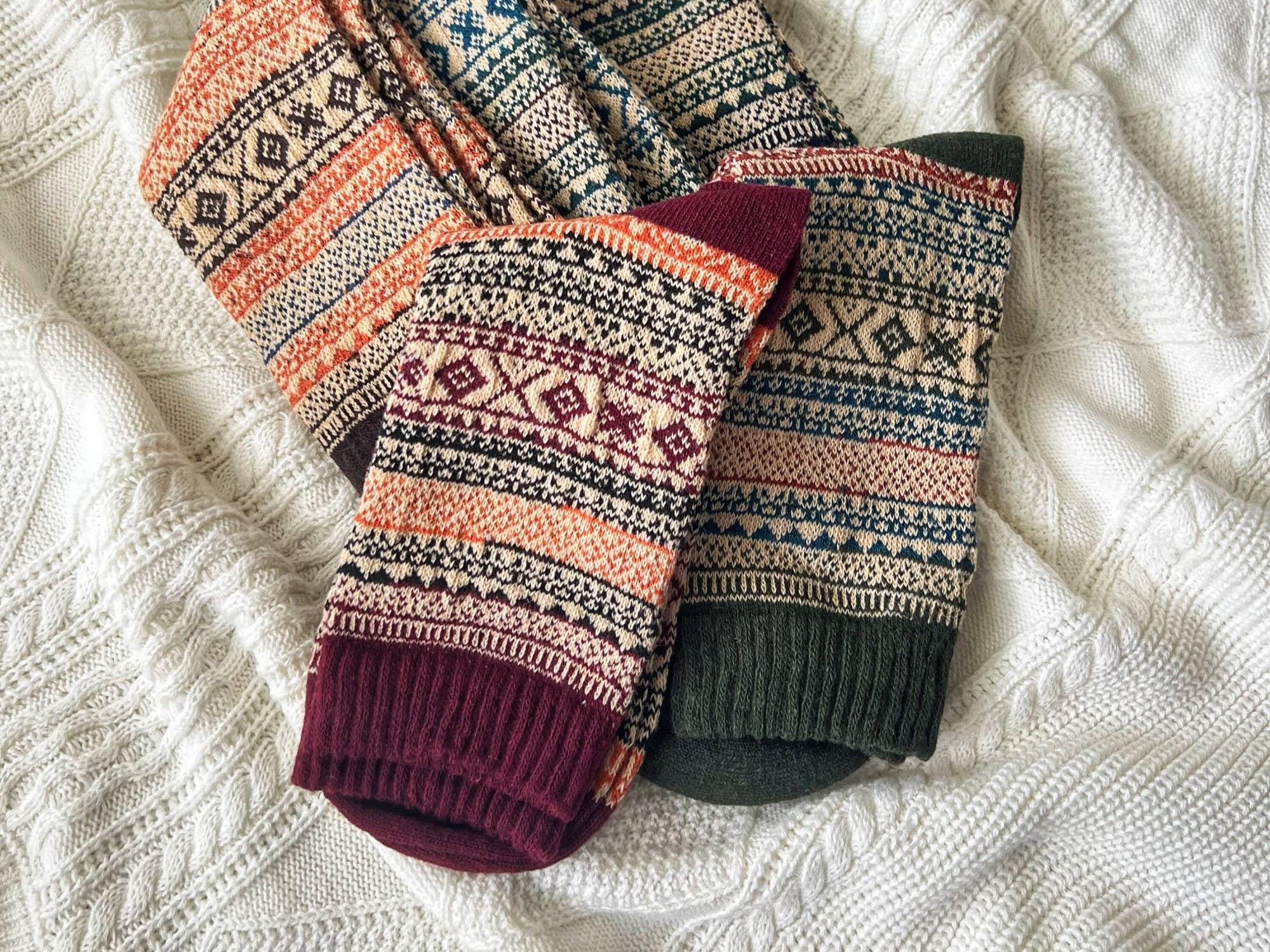 The Arinna Collection LLC - Wholesale Socks - Women's - Nordic Cozy and Warm Vintage Socks, Ethnic Style - 5 Pair3