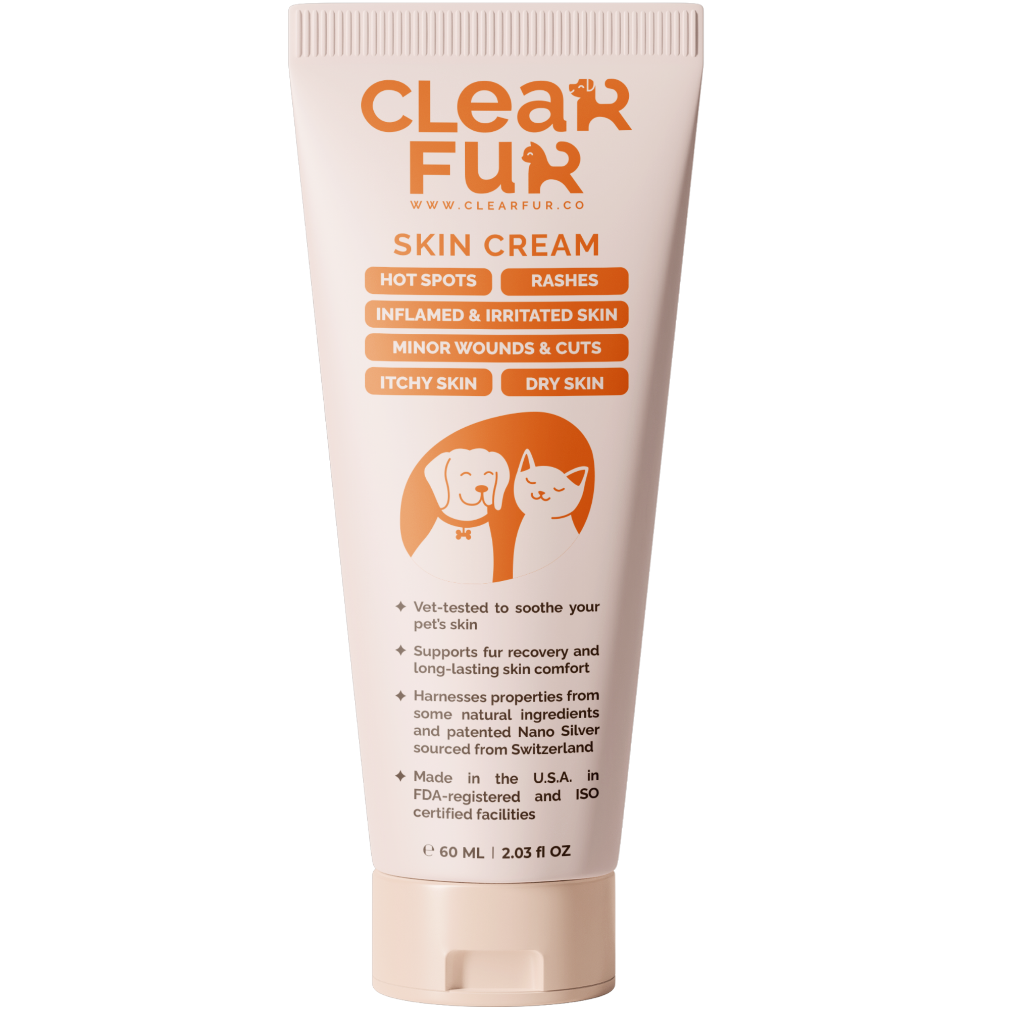 ClearFur - Wholesale Pet Paw Protection - Hot Spot & Itch Relief Cream for Dogs & Cats 2oz16