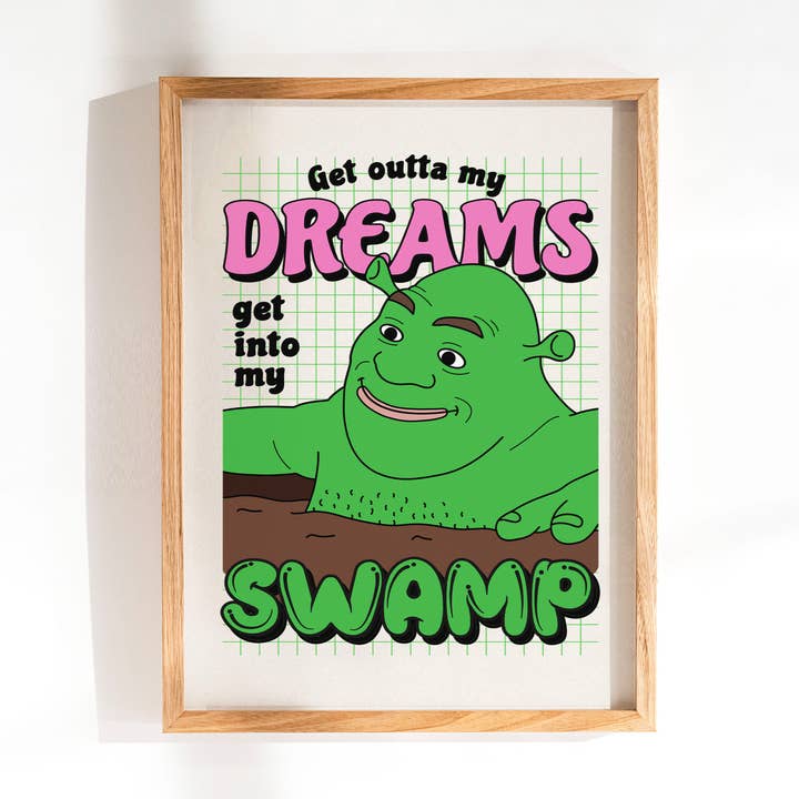 HeyHunsItsNicole - Vendita all'ingrosso Stampa artistica - Stampa artistica | Shrek's Swamp | Decorazione da parete in formato A4 | Poster0