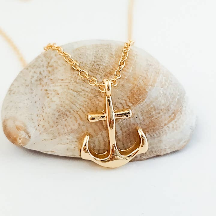 Piccadilly Pendants - Wholesale Pendant/Charm Necklace - Petite Anchor Necklace, Gold or Silver