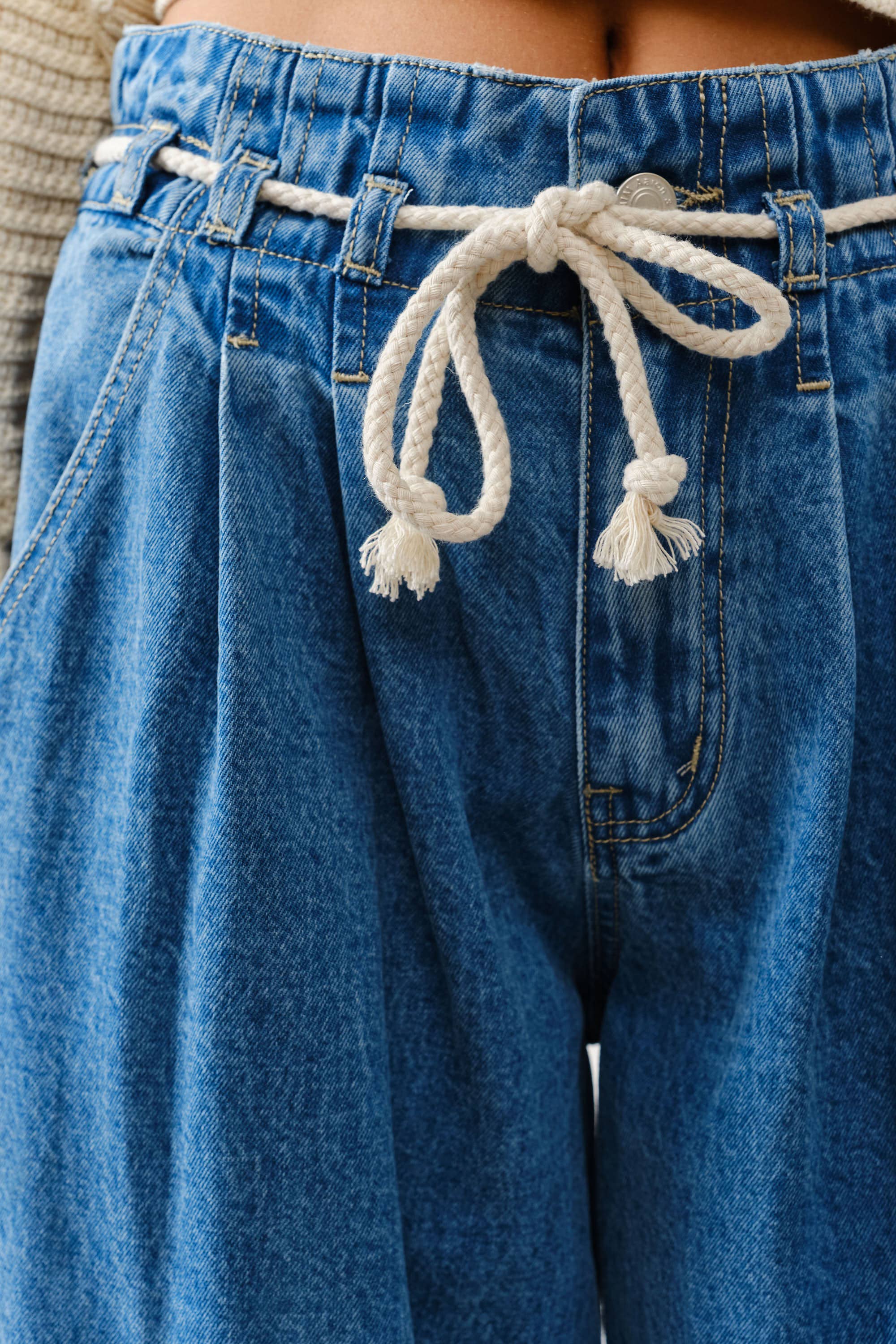 Aaron & Amber - Wholesale Pants - Women's - MAP3311 STRIPE WIDE LEG PANTS WITH ROPE BELT5