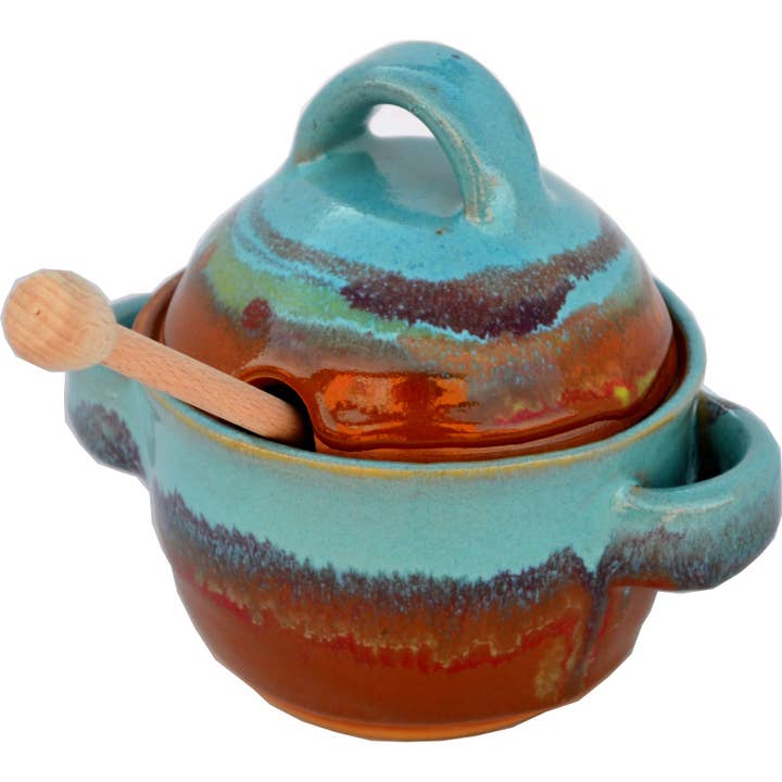 A Non-Pattern Glazed Honey Pot (made to order) for wholesale by Always Azul Pottery