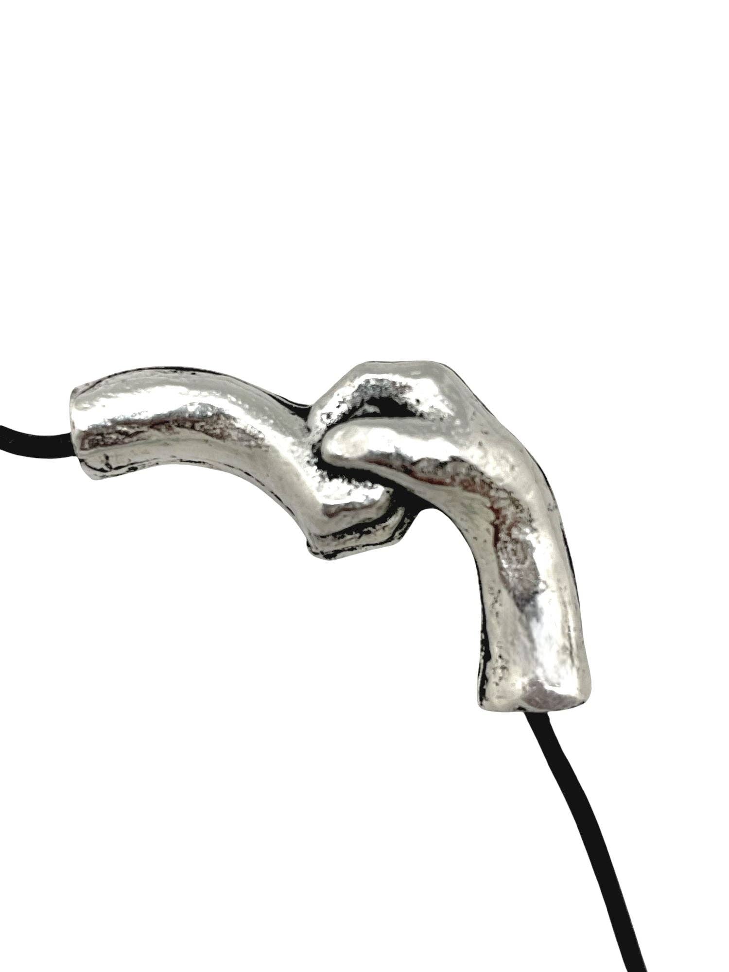 Gloria Mago - Wholesale Jewelry - Men's - 925 silver 10µ union necklace and black leather3