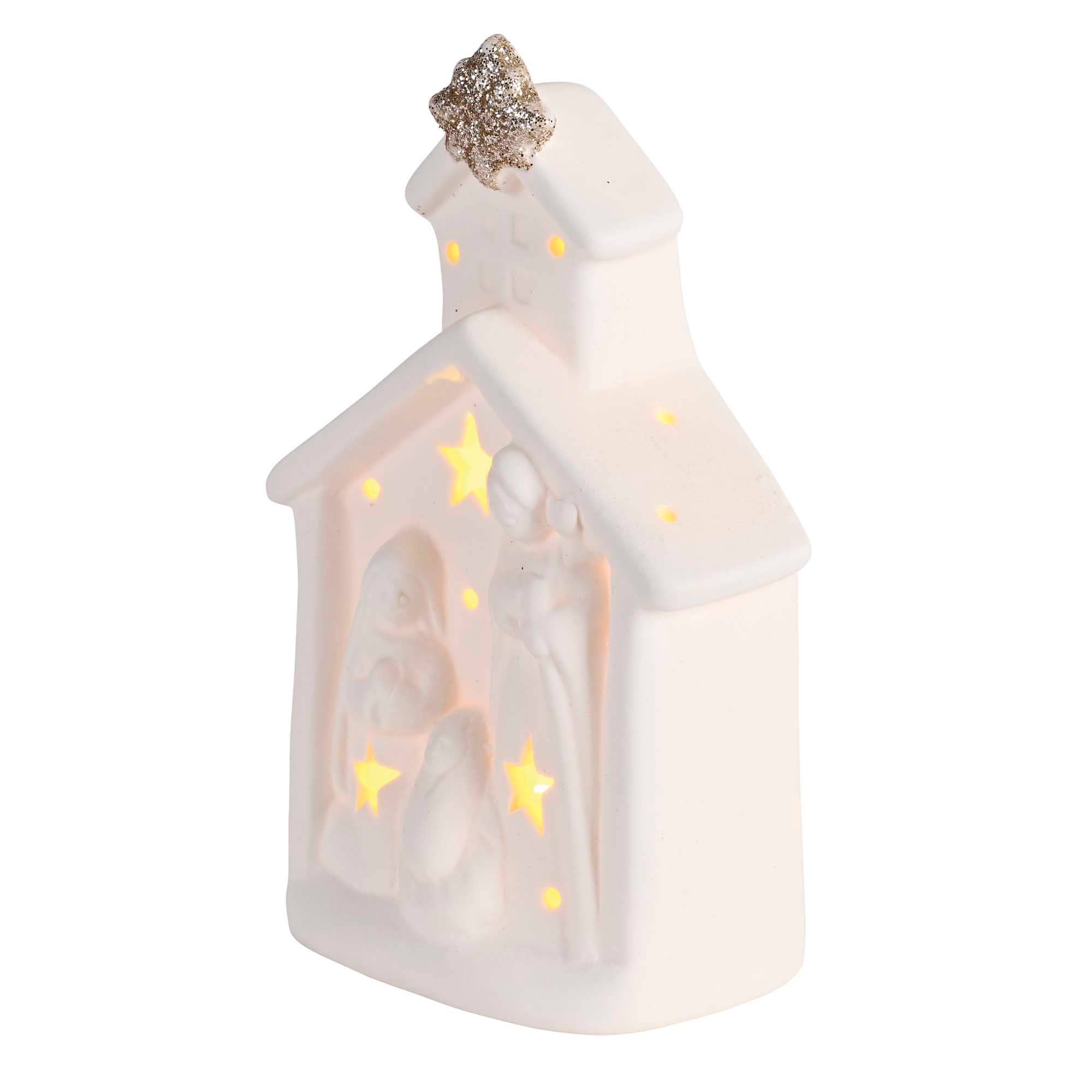 Cottage Garden - Wholesale Nativity Scene Decor - Nativity LED Light Up Church Porcelain1