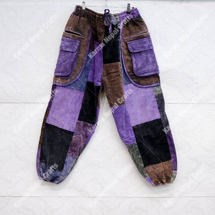 Patch Corduroy Baggy Pants for wholesale by Karma Nepal Crafts