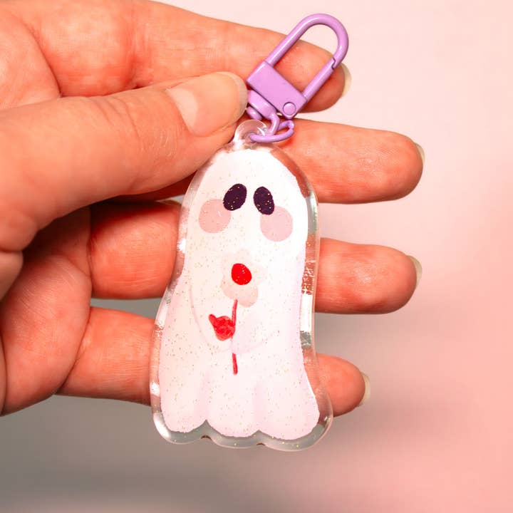 Whimsydew Art - Wholesale Keychain - Women's - Flower Ghost Keychains2