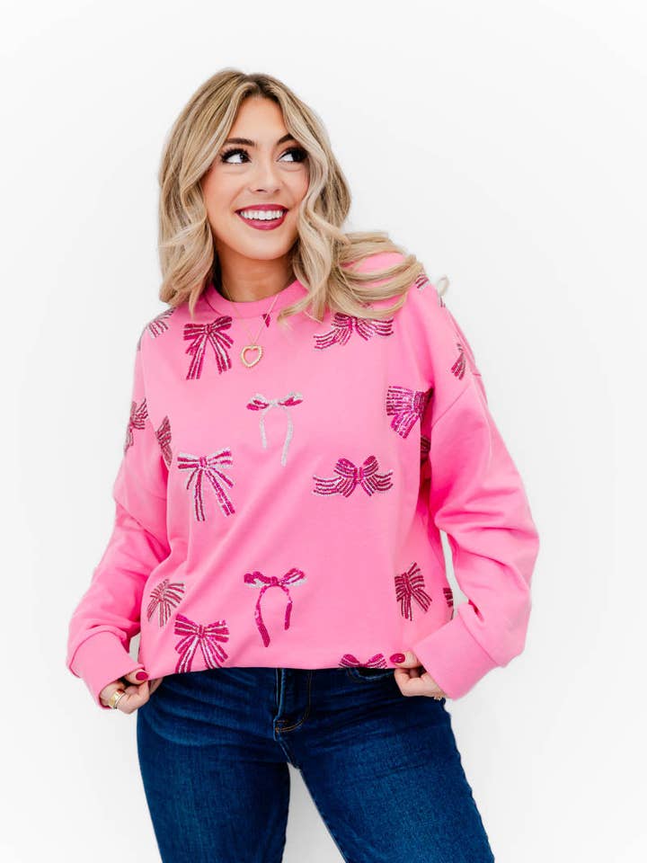Whiskey Darling - Wholesale Sweatshirt - Women's - Blushing Bows Sweatshirt6