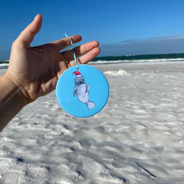 Fox & Crow Paper co. - Wholesale Ornament - Manatee Ornament / Ocean Ornament / Christmas Ornament1
