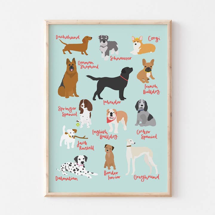 Stampa con cani//Poster//Immagine//A4 A5//Decorazione da parete per la vendita all'ingrosso da parte di Lydia Southgate