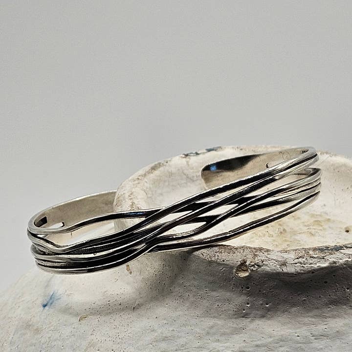 Elias Bangle - Silver Bracelet - Stacking Bracelet for wholesale by Vie Jewelry