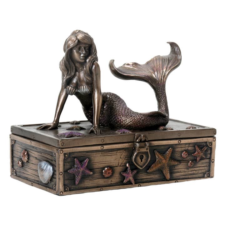 Pacific Trading - Wholesale Decorative Box - Mermaid on Treasure Trinket Box1