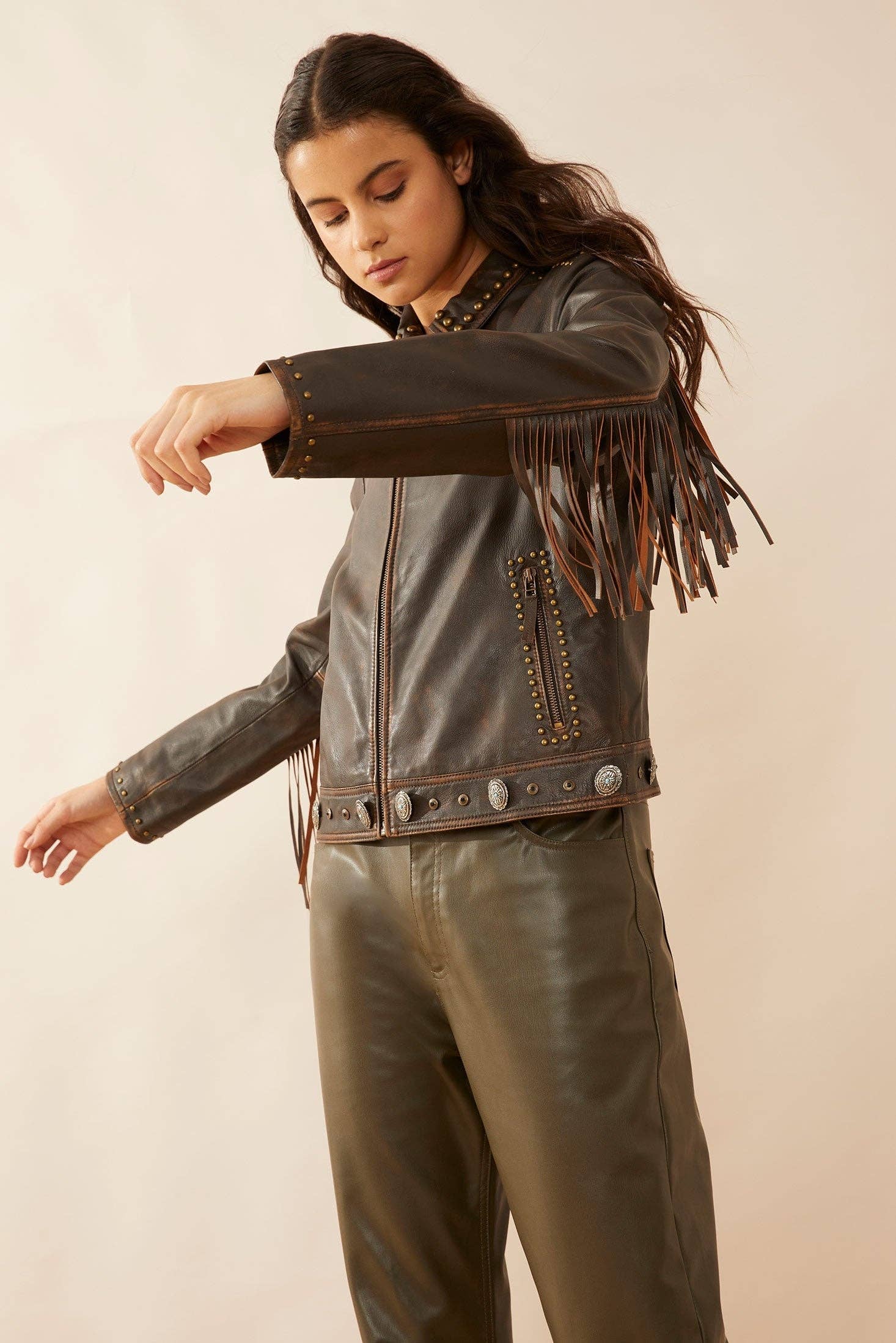 MYRA - EU - Wholesale Leather Jacket - Women's - Harlow Fringed Leather Jacket1