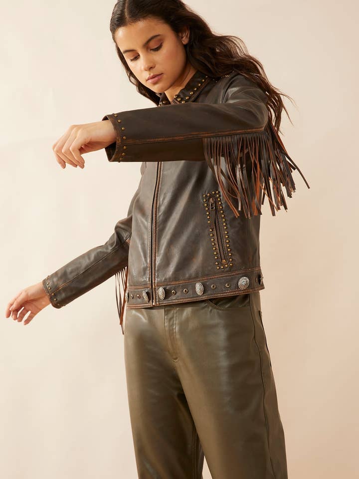 MYRA - EU - Wholesale Leather Jacket - Women's - Harlow Fringed Leather Jacket1