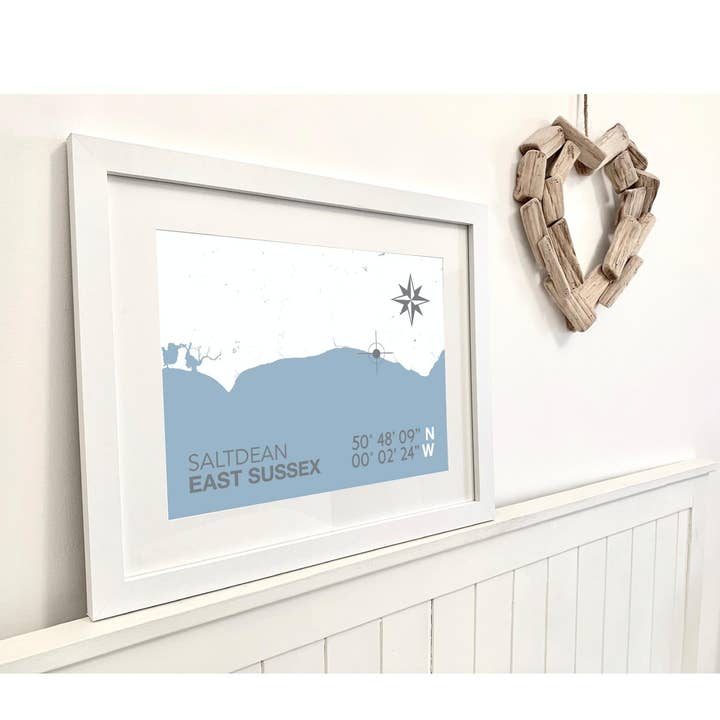 Saltdean Kustkaart Print voor wholesale door SeaKisses