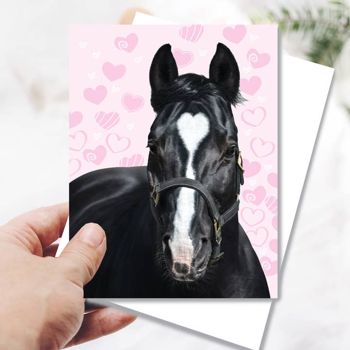 Horse Thank You Greeting Card / Horse with Heart as a Star for wholesale by Horse Hollow Press