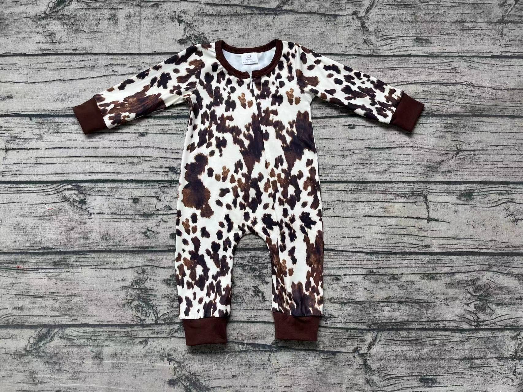 Aier Wholesale - Wholesale Jumpsuit - Baby - Baby Girls Cowhide Zip Rompers2