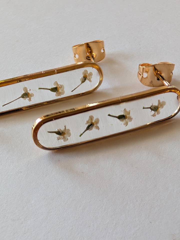 Lace Flower Stud Earrings for Nature Lovers for wholesale by Sass & Izzy LLC