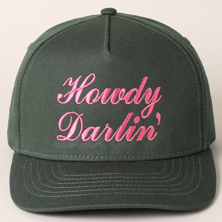 Fashion City - Wholesale Baseball Cap - Women's - Howdy Darlin Text Designed Embroidery Baseball Cap