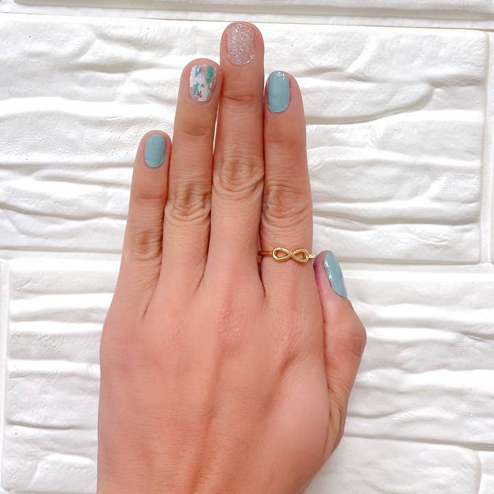 Beads Creation – wholesale Band/Stackad Ring – Guld Infinity Ring, Justerbar Kärlek Ring, RG1111