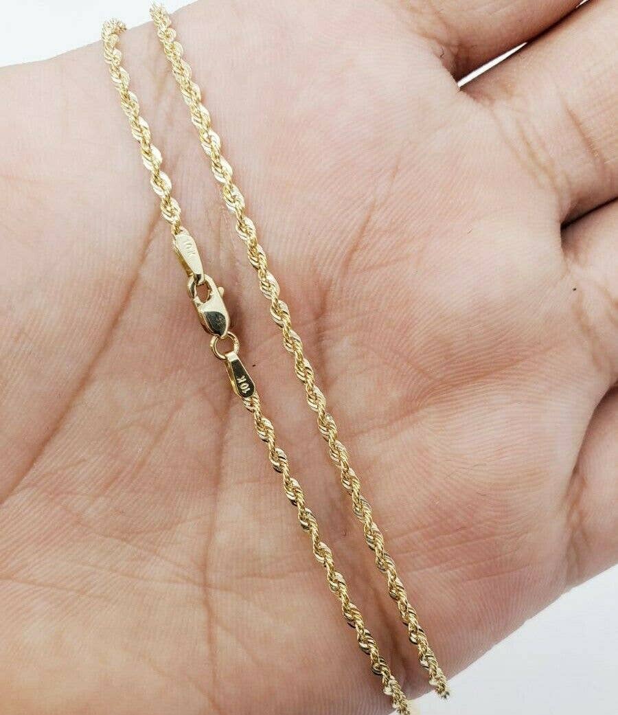 FASHIONISTAAA - Vente Collier maille et chaîne - Collier en or jaune massif 10 carats, chaîne torsadée 1,5 mm, 40-76 cm1