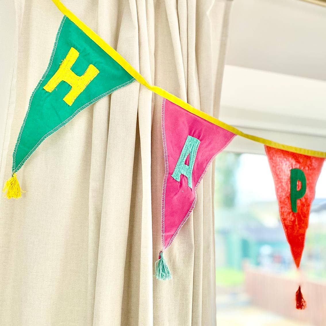 Talking Tables USA - Wholesale Bunting/Garland - Rainbow Birthday Fabric Bunting - 10ft | Birthday Party |3