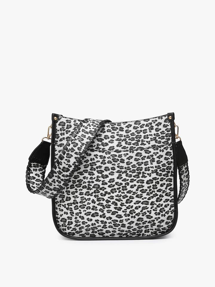 M1977FCN Chloe Faux Canvas Crossbody w/ Guitar Strap for wholesale by Jen & Co.