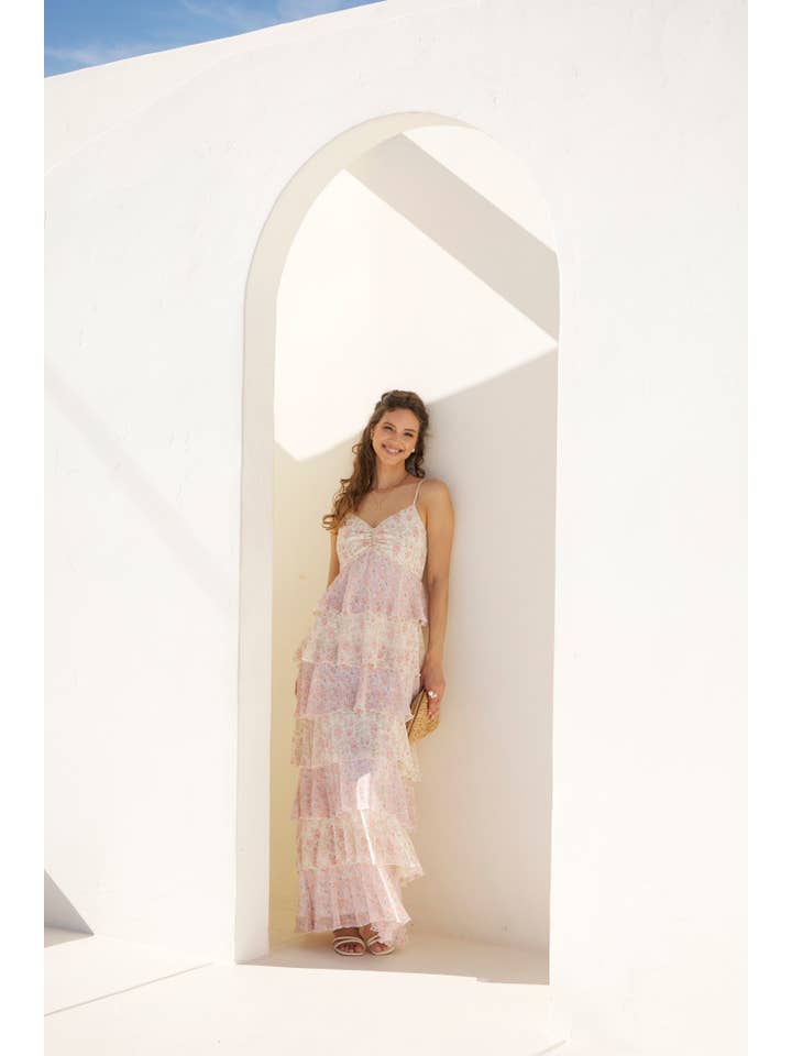 in february - Wholesale Dress - Women's - DEFINITION OF SEASONLESS FEMINITY FLORAL TIERED MAXI DRESS1