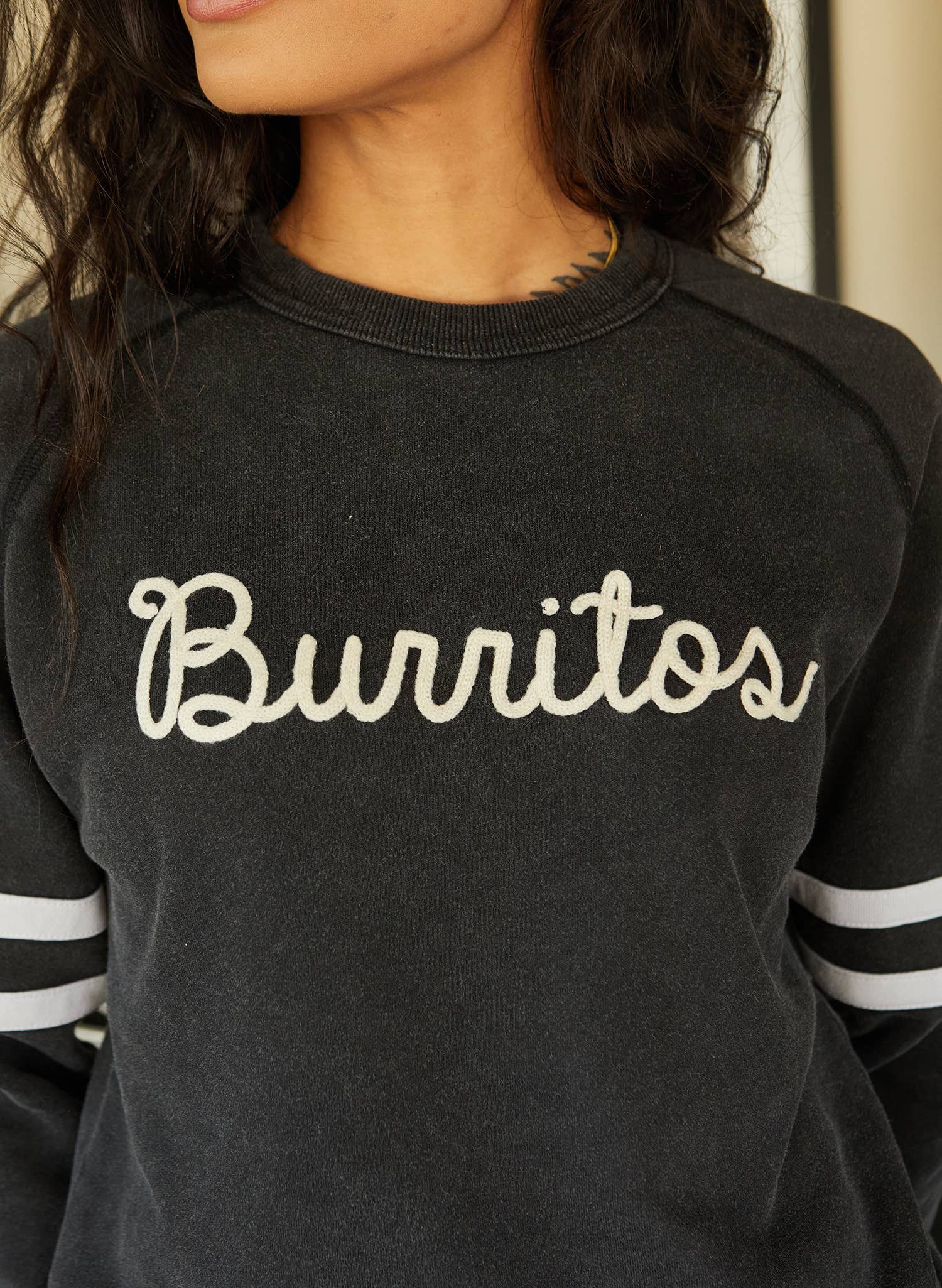 Pyknic - Venta al por mayor Sudadera estampada - Unisex - Burritos Chainstitch Cuello Redondo1