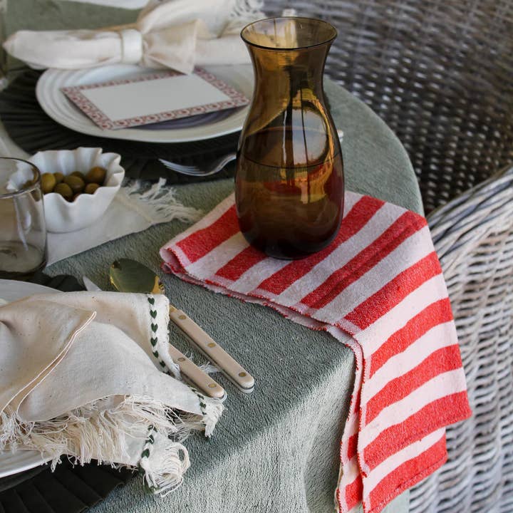 kd weave - Wholesale Hand Towel - Red Stripe Hand Towel | Hand Woven Cotton