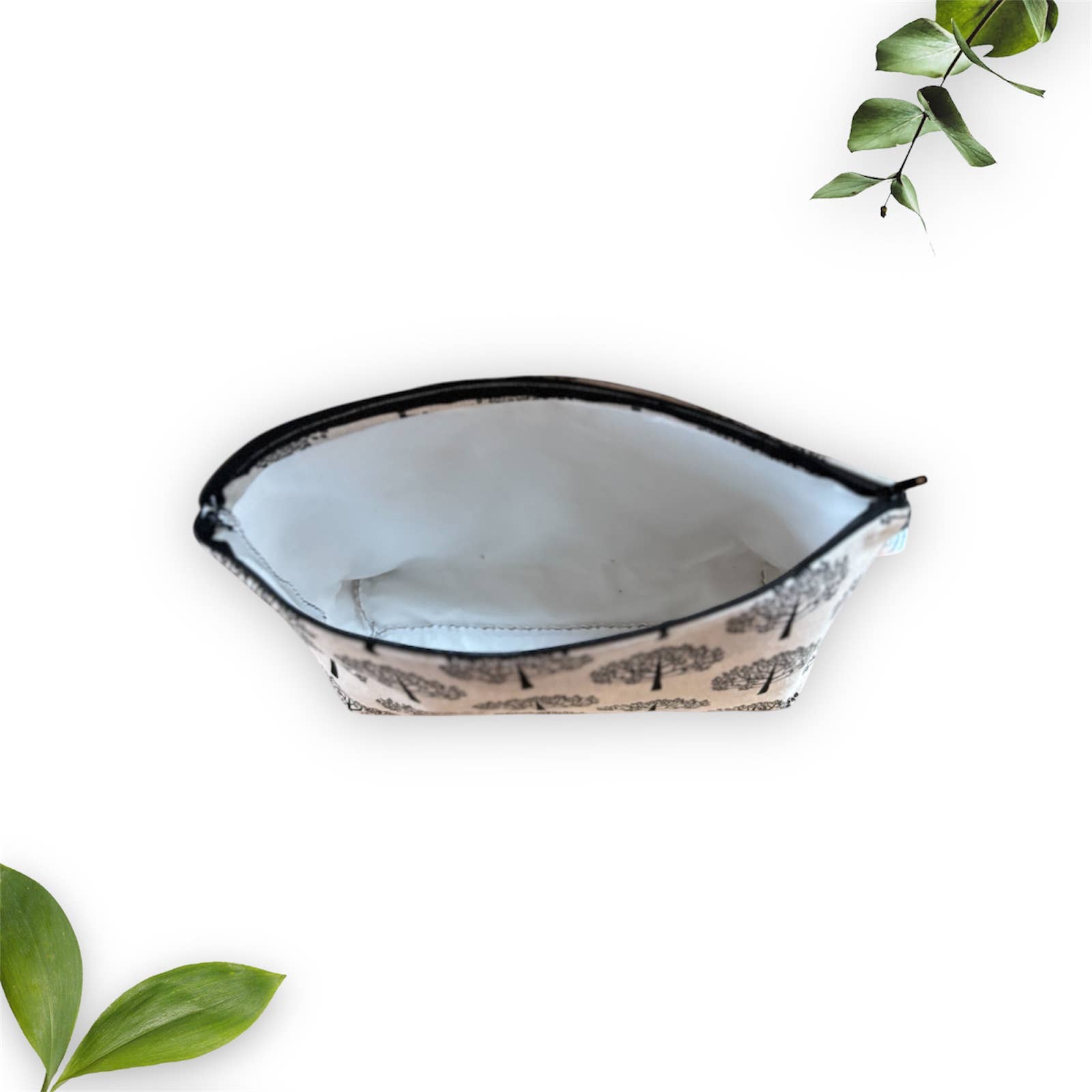 everydaybags.gifts - Vente Trousse de toilette – femme - Trousse de toilette écologique faite à la main – Tissu mûrier noir3