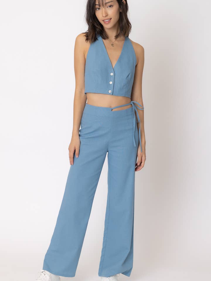 En Crème - Wholesale Top & Pant Set (NOT Loungewear) - Women's - Halter Neck Vest and Pants Set