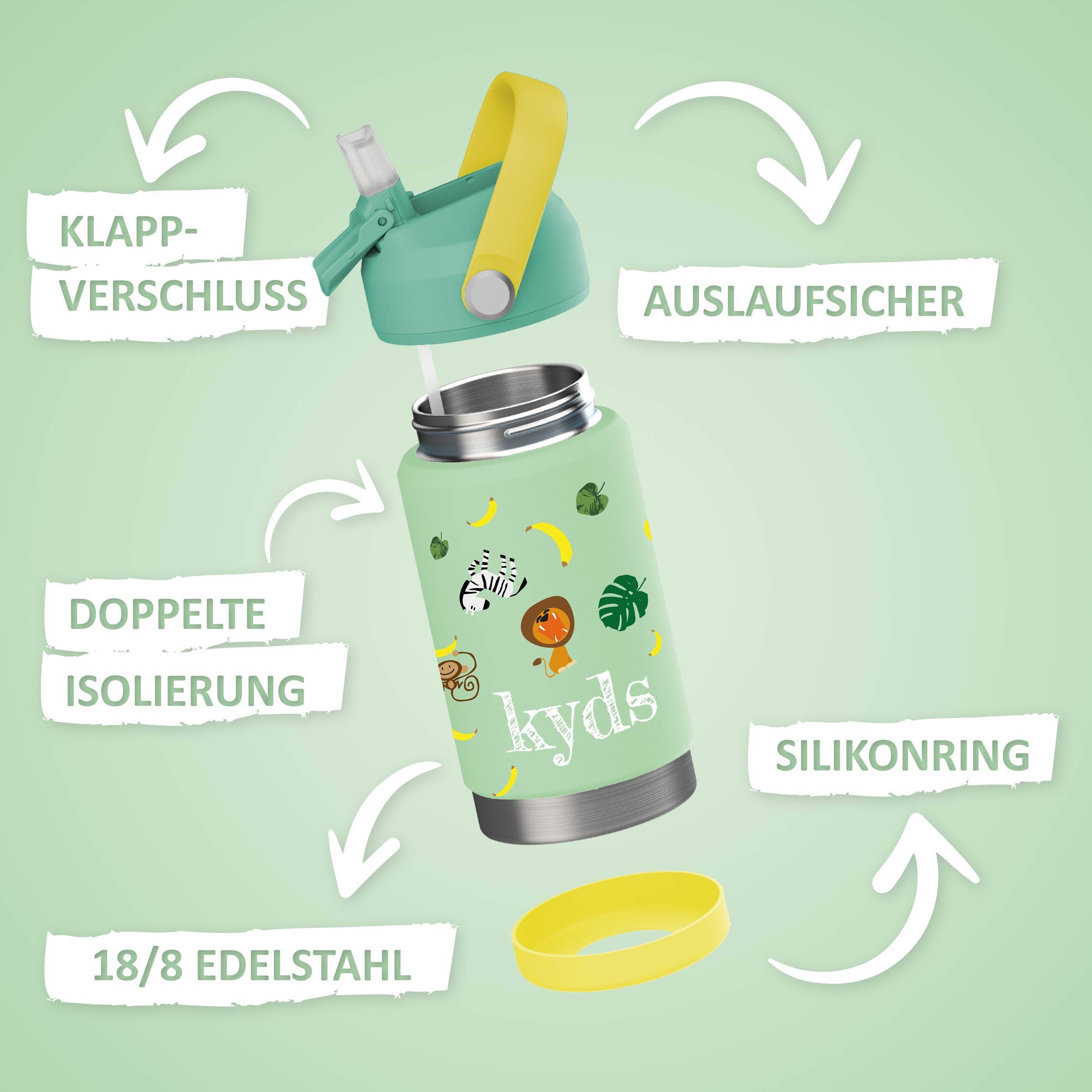 Brandt & Rieck GbR - Wholesale Water Bottle - Wasserflasche - 350ml - Safari1