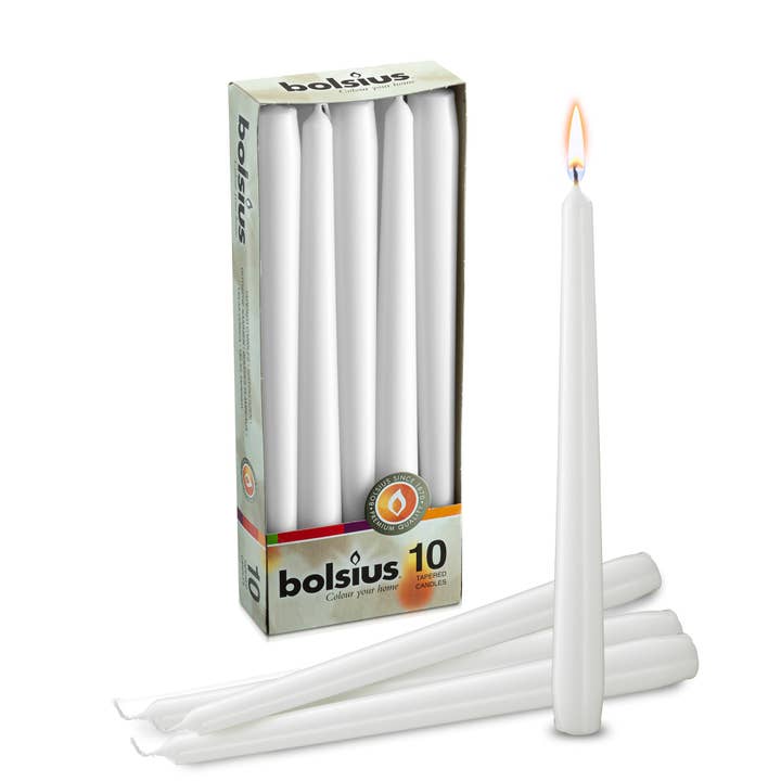 BOLSIUS - Wholesale Tapered Candle/Candlestick - Tall 10 Inch Taper Candles 10 Pack - Wedding, Decorative, Holiday, Colored Unscented Taper Candles0