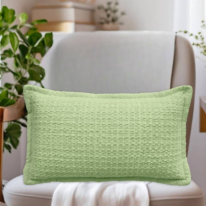 Vibhsa Handwoven Honeycomb Textured Pillow – 14"x24" for wholesale by Vibhsa