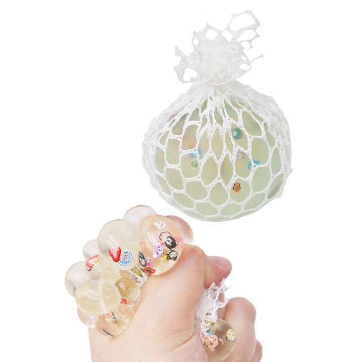 Cap Zone - Wholesale Squishy Toy - Kids & Baby - Emoji Charm Filled Vent Mesh Squishy Stress Ball