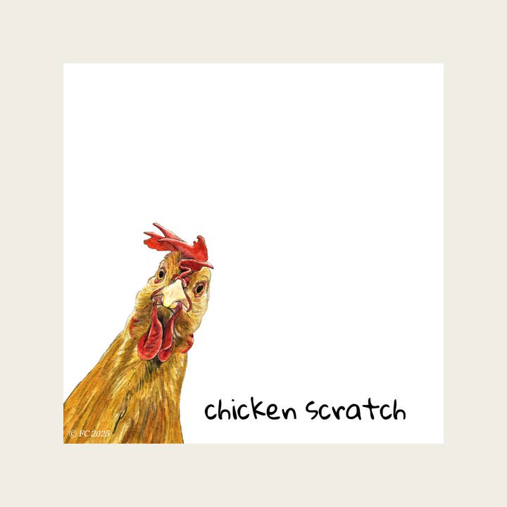 Forever Caroline LLC - Wholesale Sticky Notes - Sticky Notes w/ Chicken Art & "Chicken Scratch" | 50 Pages1