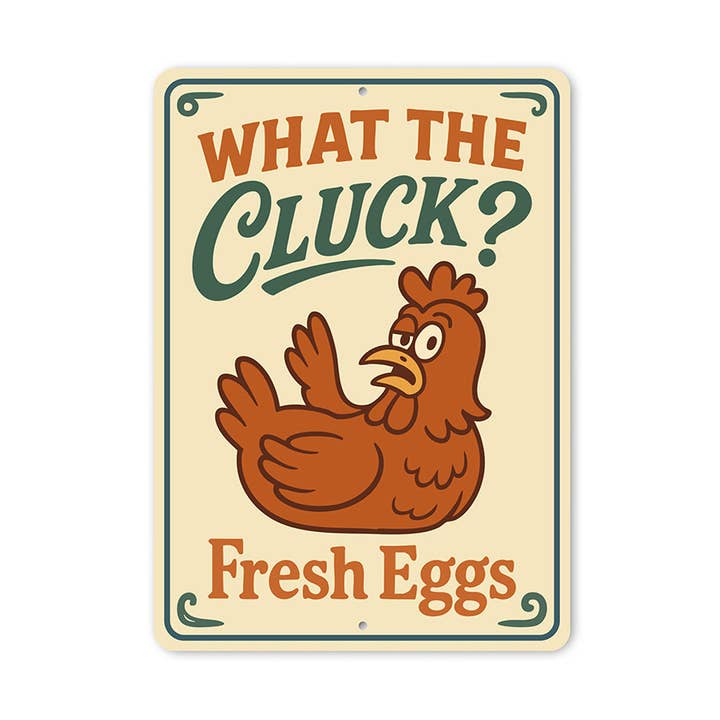 Divertente Che Cavolo? Insegna in Alluminio Uova Fresche Decorazione per Fattoria per la vendita all'ingrosso da parte di Lizton Sign Shop, Inc