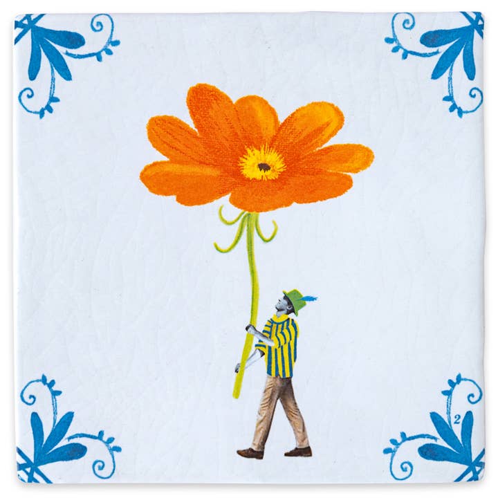 Bringing you a bloom | StoryTiles art on tile for wholesale by StoryTiles